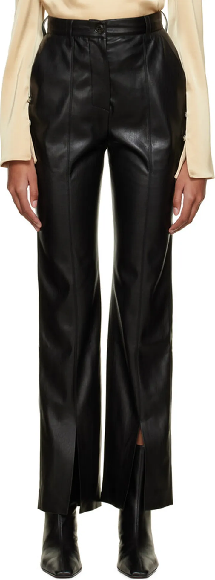 Nanushka Black Masa Vegan Leather Trousers