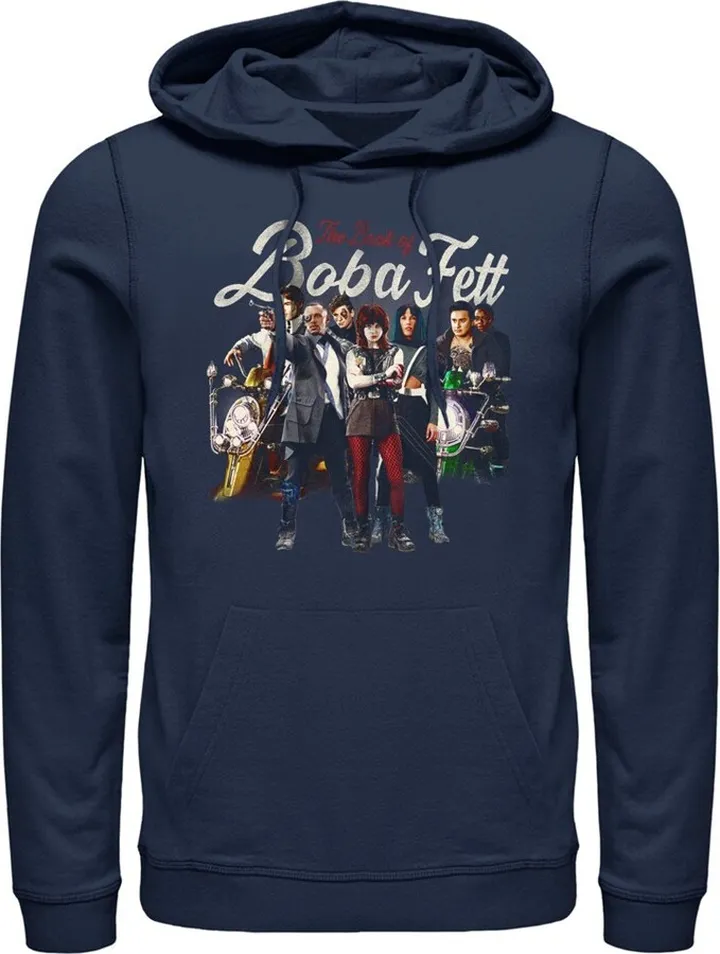 Men's Star Wars: The Book of Boba Fett Drash and Skad New Security Team Pull Over Hoodie - Navy Blue - Small