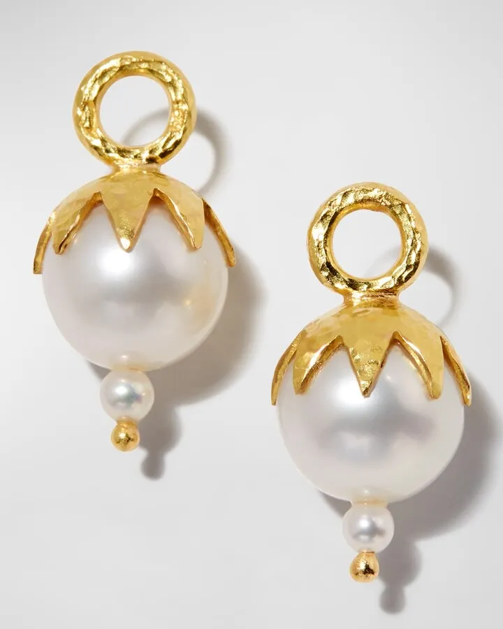19k Freshwater Pearl Earring Pendants