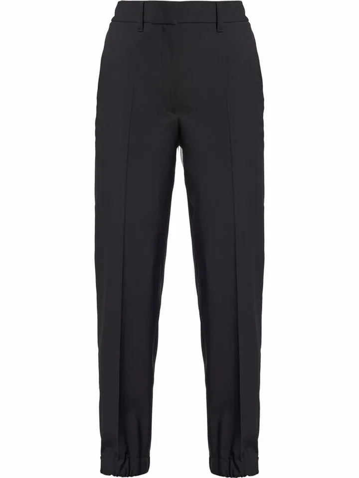 Cropped High-Waisted Trousers