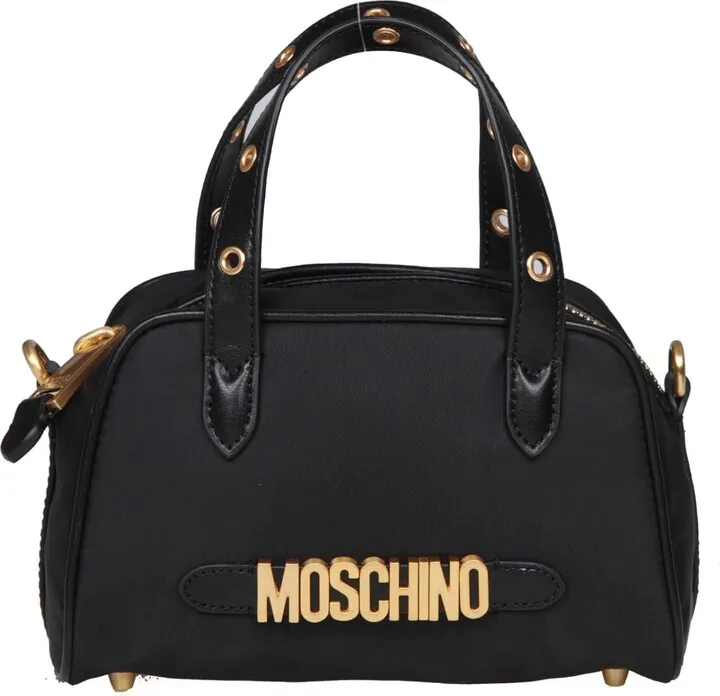 Handbag In Nylon With Logo Lettering