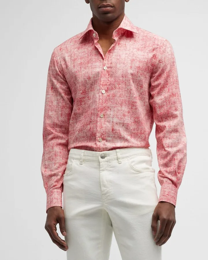 Men's Mosaic-Print Sport Shirt
