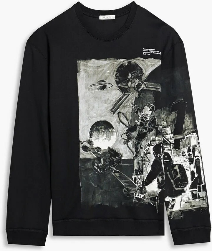Printed French cotton-blend terry sweatshirt