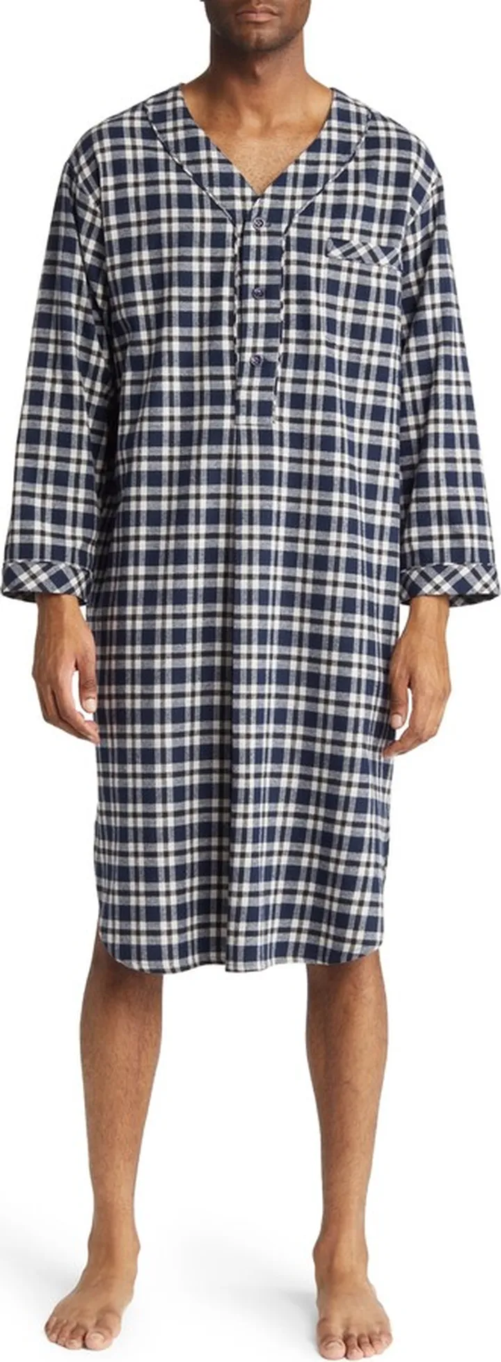 Fireside Plaid Cotton Flannel Nightshirt