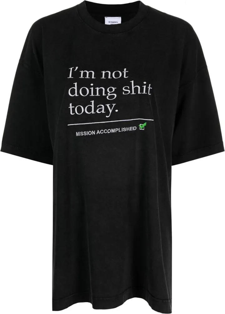 slogan-print cotton T-shirt