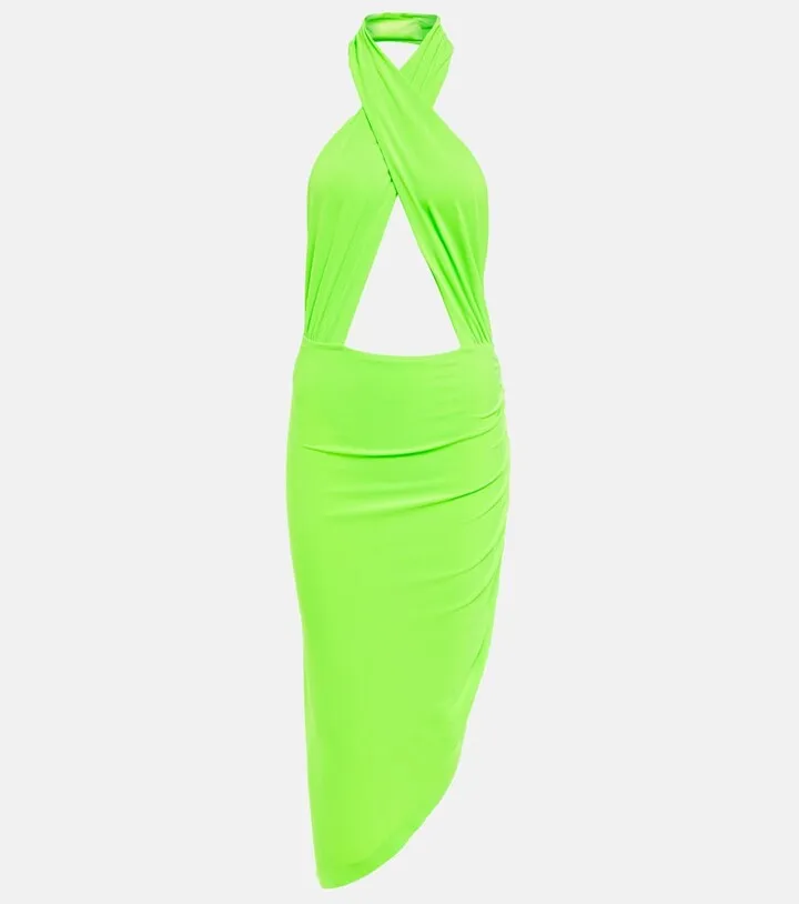 Cutout halterneck midi dress