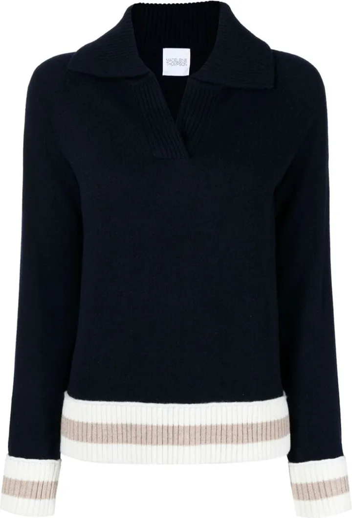 V-neck knitted jumper