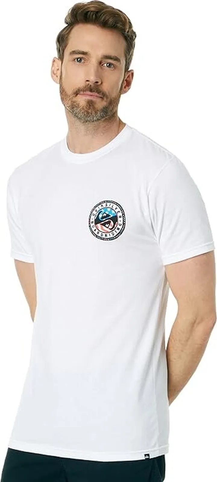 Quiksilver Summer Fun Short Sleeve Tee (White) Men's Clothing