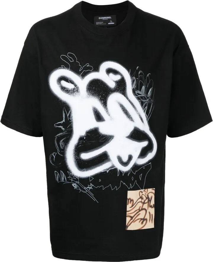 graffiti-print short-sleeve T-shirt