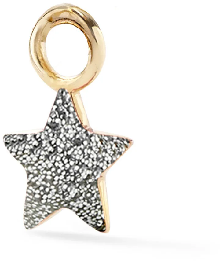 Glitter Tiny Yellow Gold Star Charm