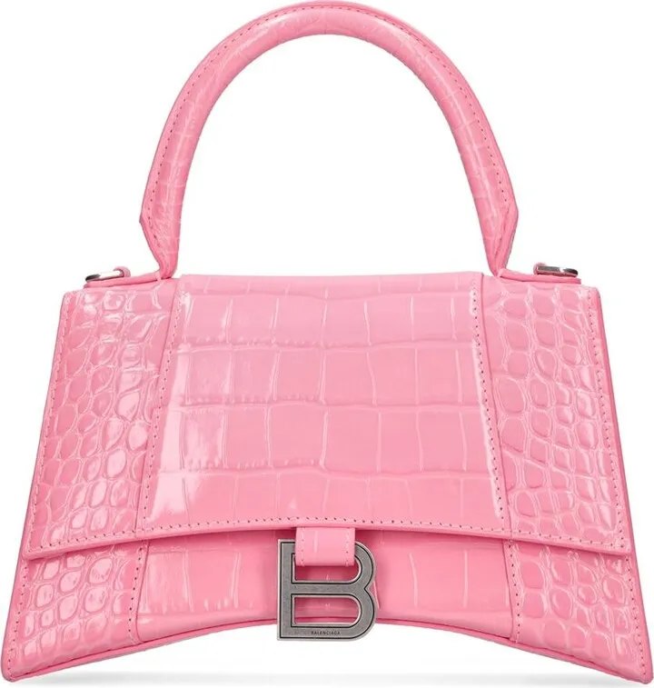 Small Hourglass embossed leather bag