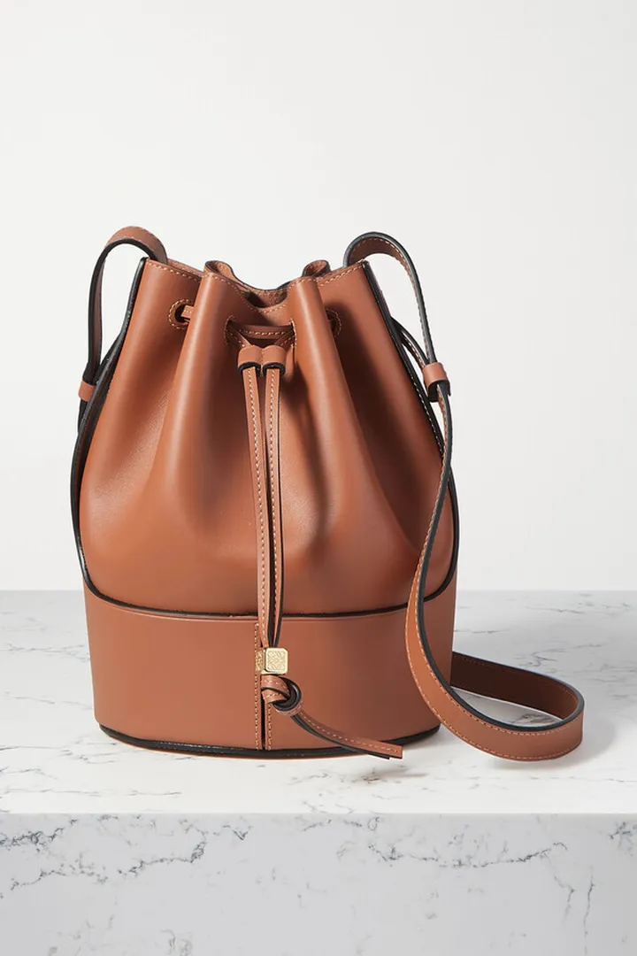 Loewe - Balloon Small Leather Bucket Bag - Brown