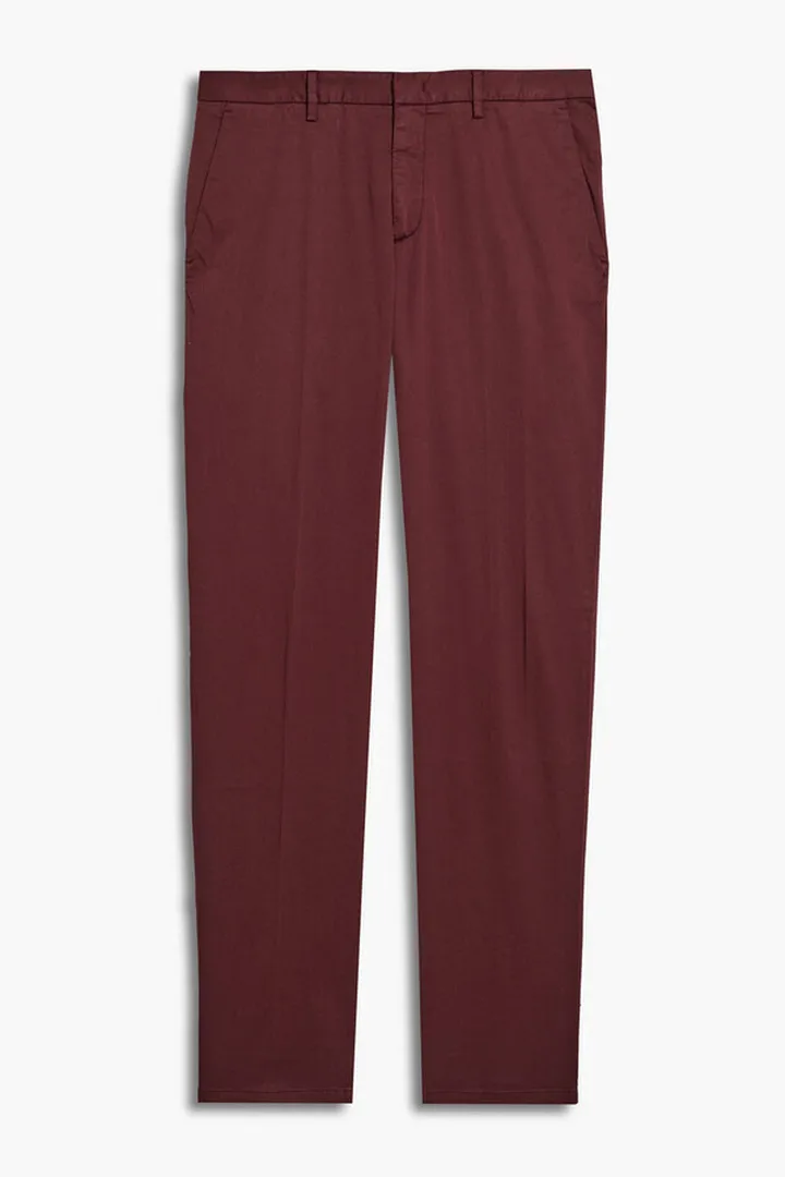 Slim-fit cotton-blend pants