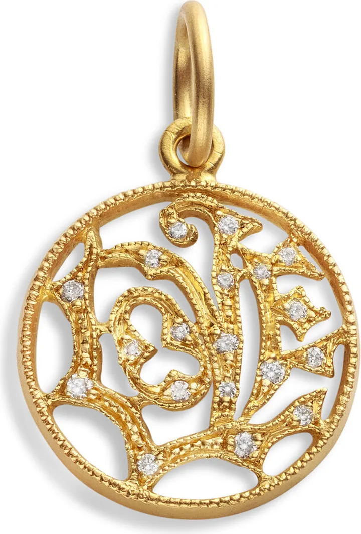 Diamond Baby Love 22K Yellow Gold Charm