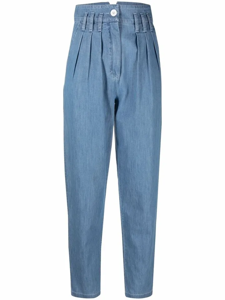Pleated-Detail High-Waisted Trousers
