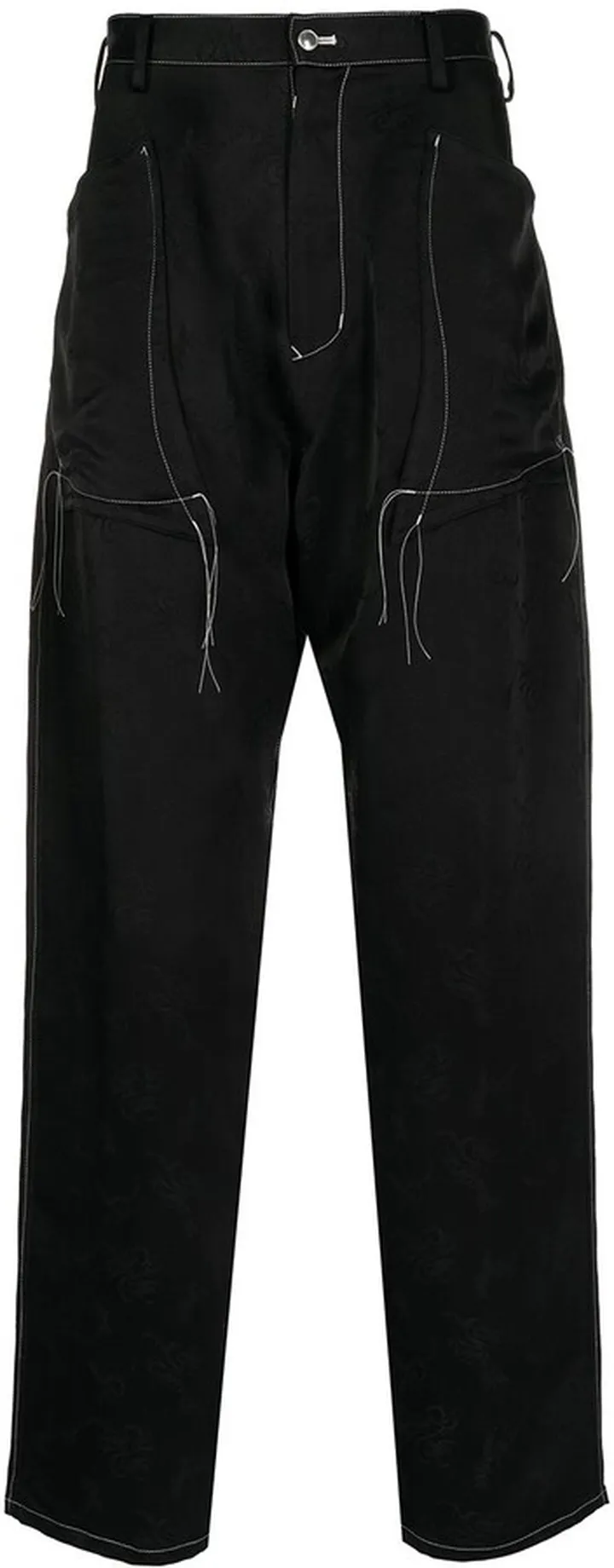 Stitch-Detail Straight-Leg Trousers