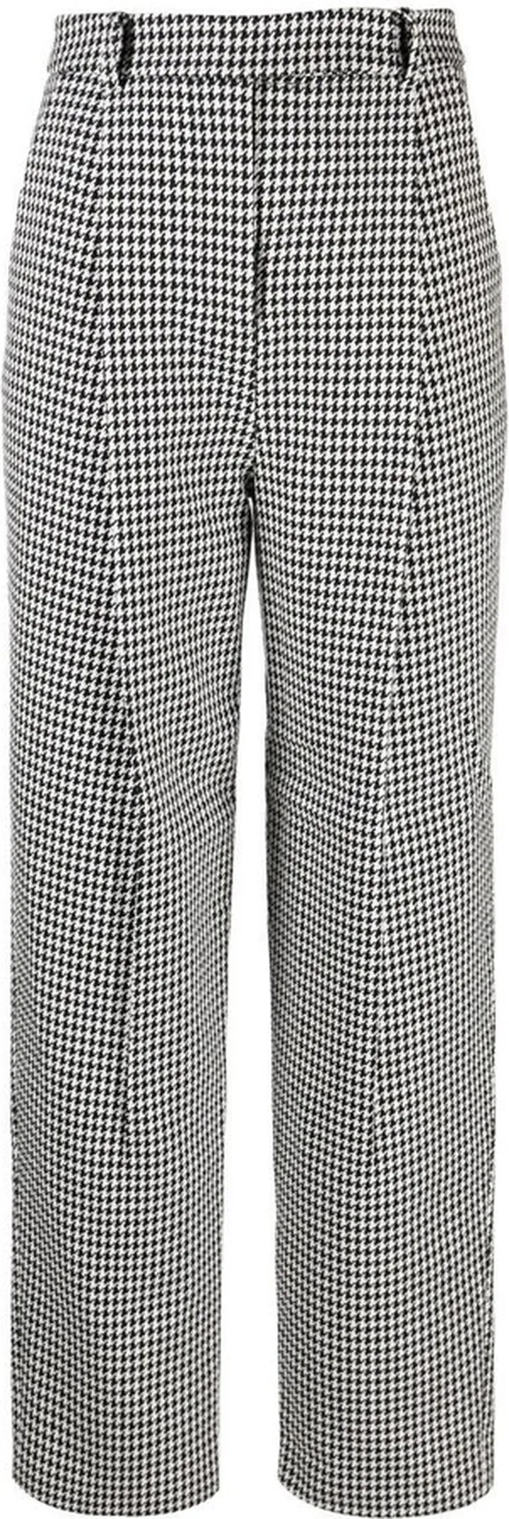 Check-Print Cotton Trousers