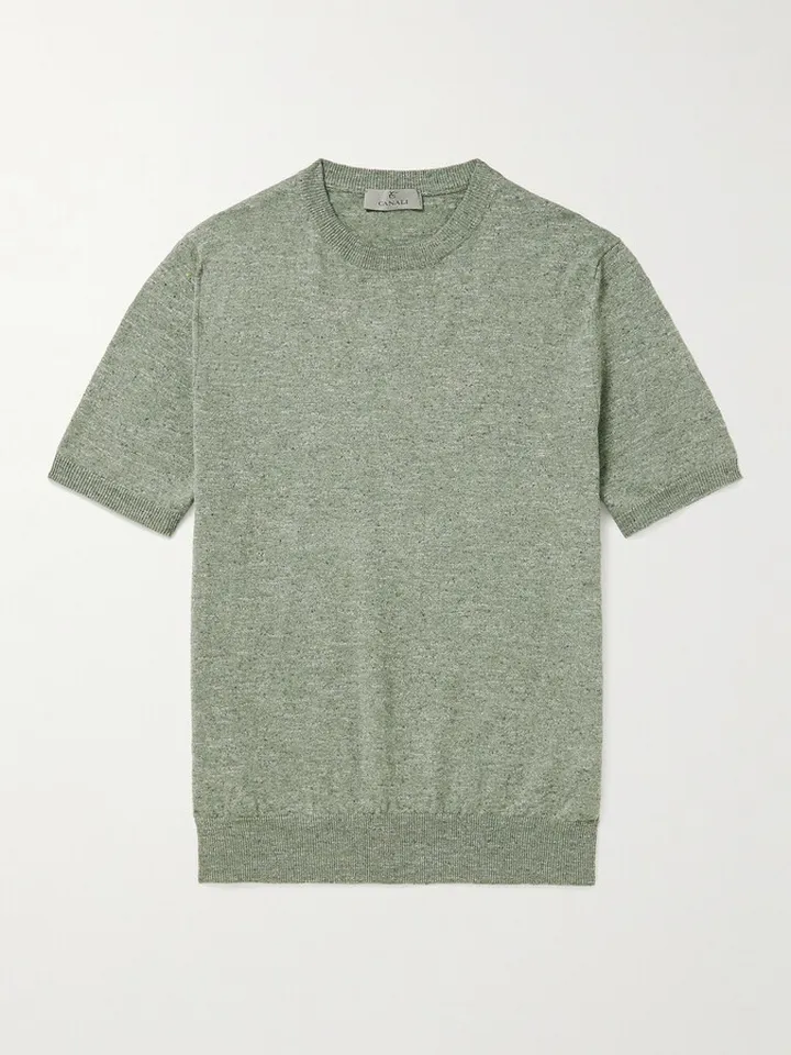 Mélange Cotton and Linen-Blend T-Shirt