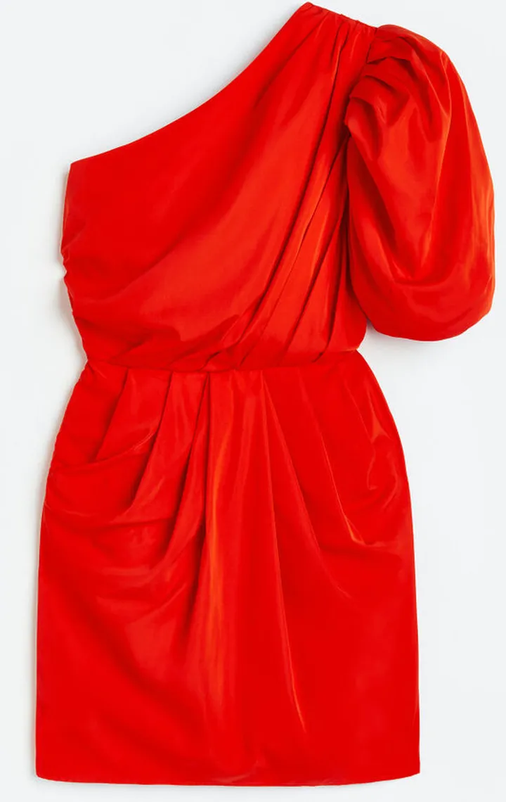 Draped One-shoulder Dress