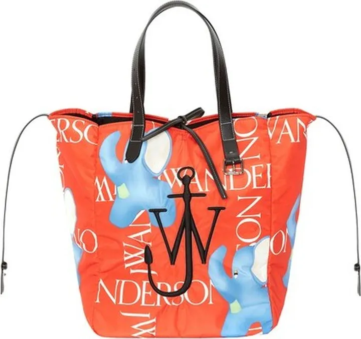 Belt tote cabas bag with elephant motif