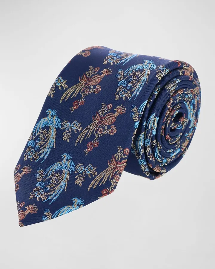Men's Birds Of Prosperity Silk Neck Tie