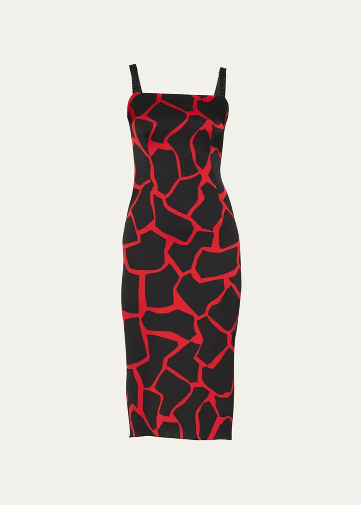 Silk Printed Midi Dress