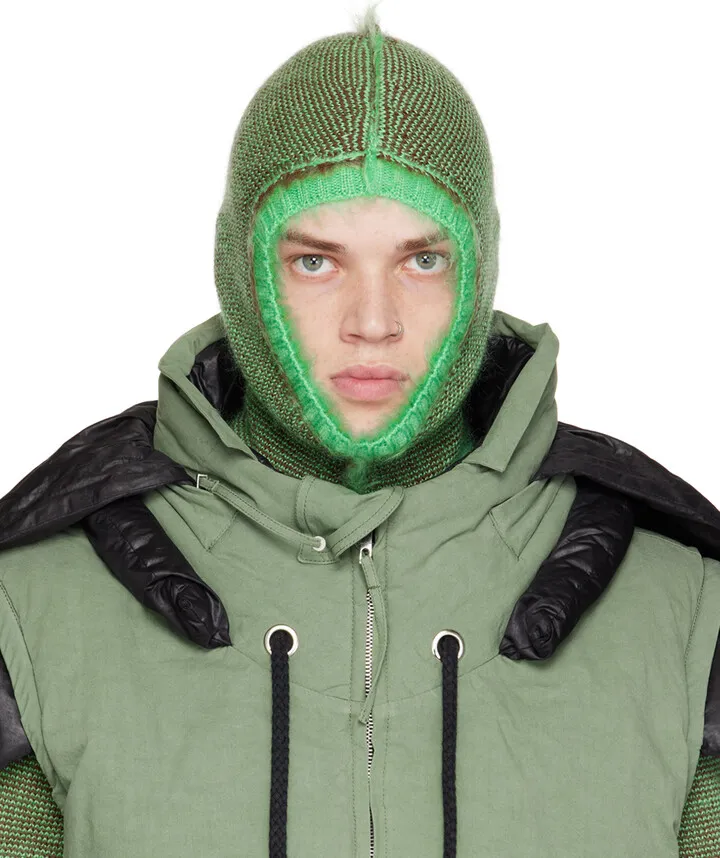 Craig Green Green Brushed Reversible Balaclava