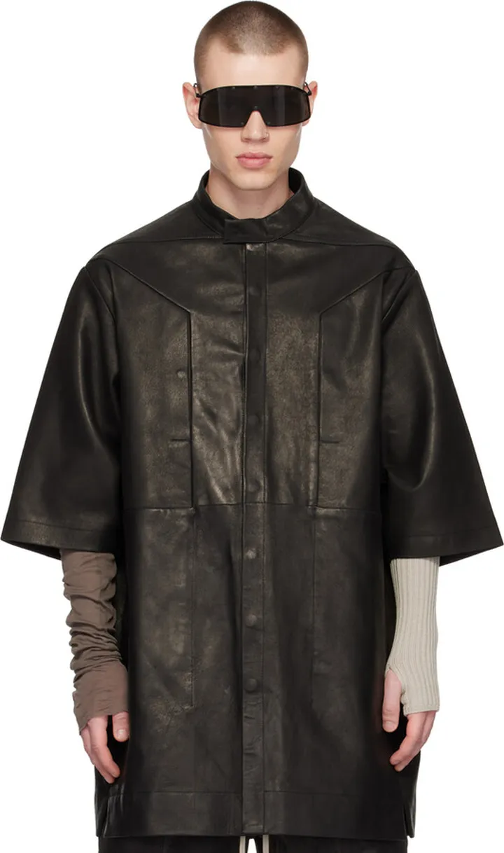 Rick Owens Black Magnum Leather Jacket