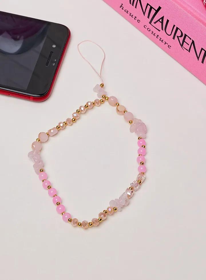 Pink And Gold Phone Strap