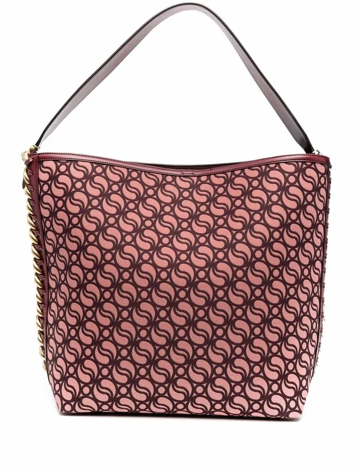 Chain-Link Trim Monogram Tote Bag