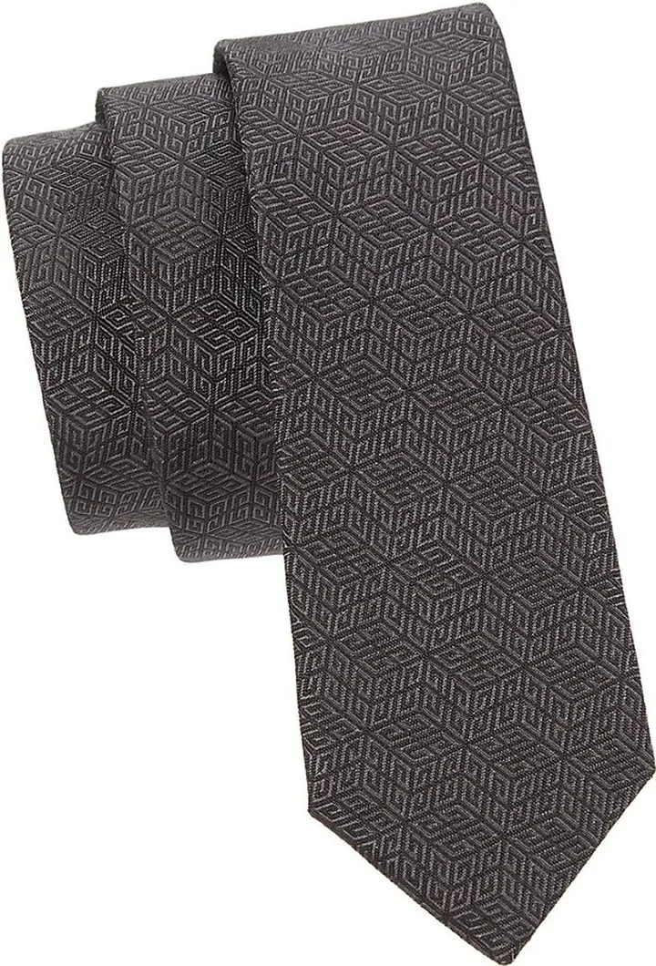 Cube Logo Silk Jacquard Tie