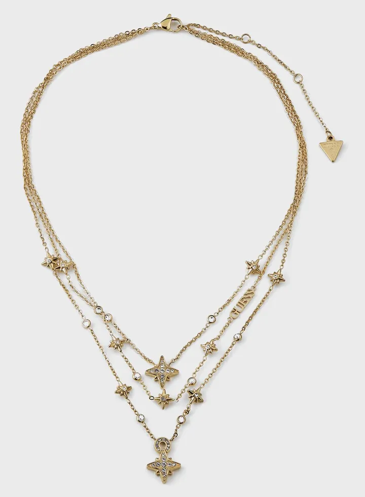 Triple Chain Stars Necklace