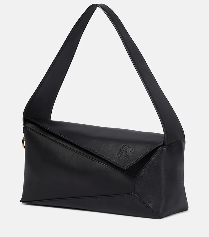 Puzzle slouchy leather shoulder bag