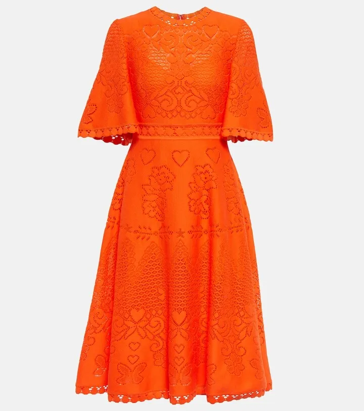 Cotton lace midi dress