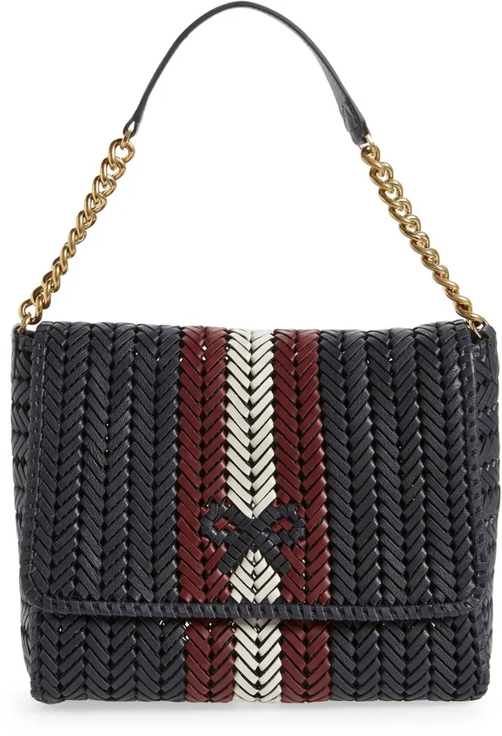 The Neeson Chain Woven Leather Shoulder Bag