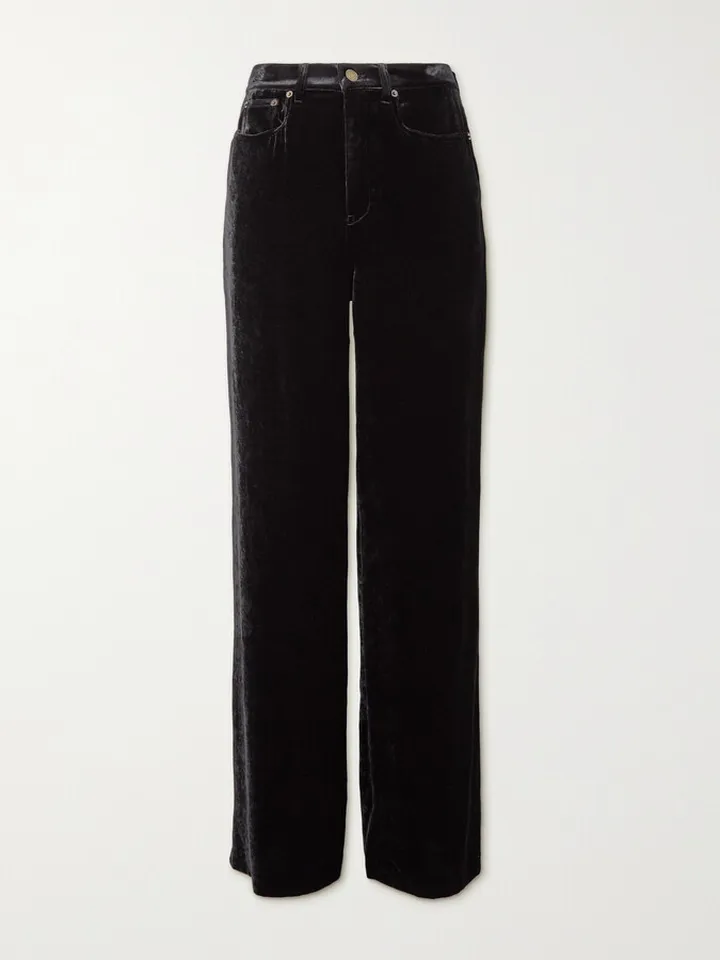 Wide-Leg Velvet Trousers