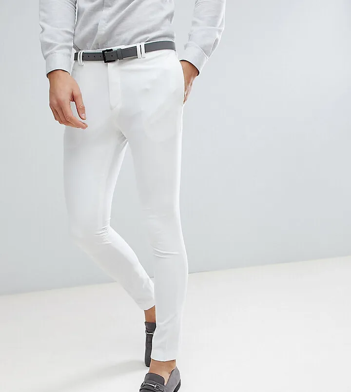Noak Skinny Fit Wedding Suit Pants In Cream