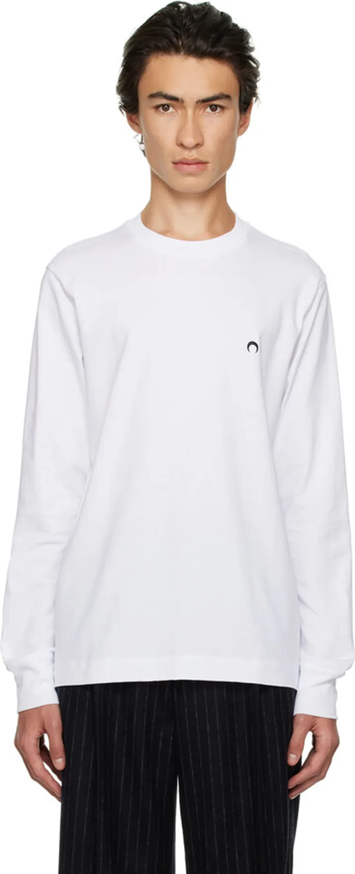 Marine Serre White Graphic Long Sleeve T-Shirt