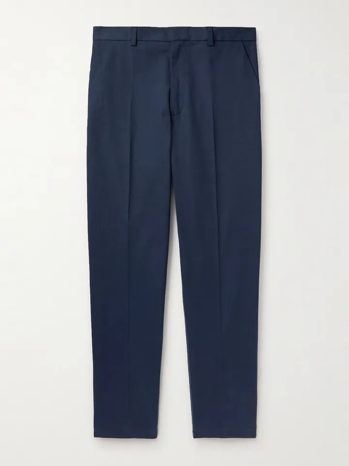 Straight-Leg Cotton Trousers