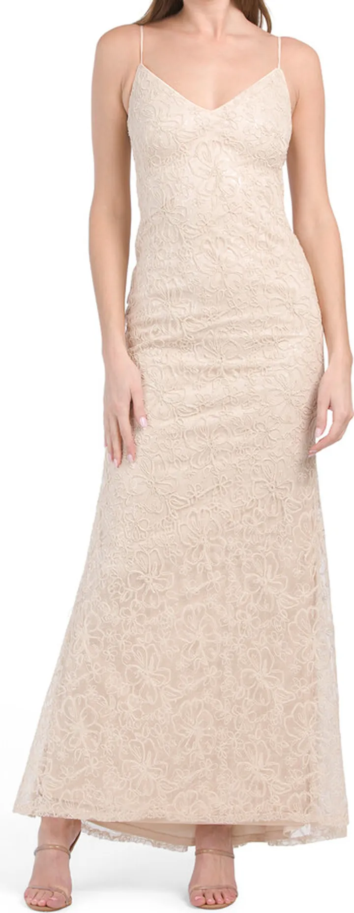 Sleeveless Lace Gown