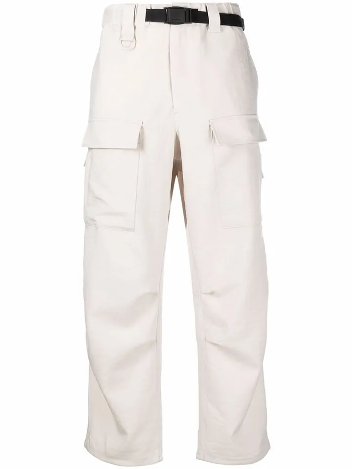 Wide-Leg Cropped Cargo Pants