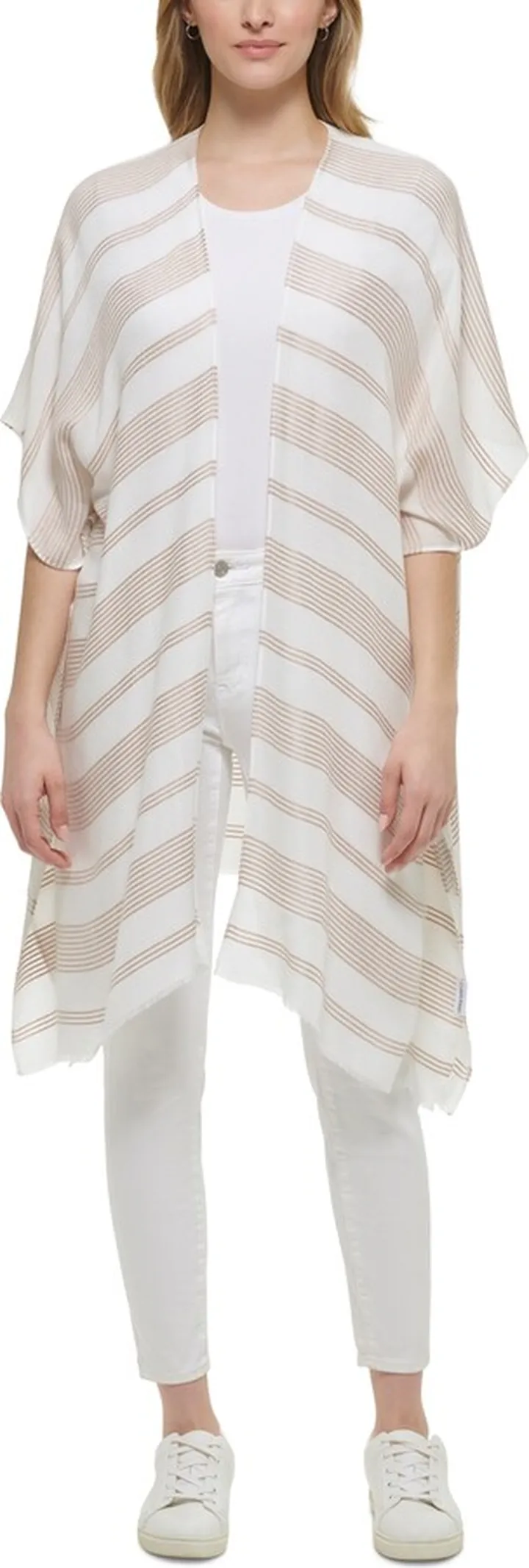 Calvin Klein Women's Chambray Textured Kimono Wrap