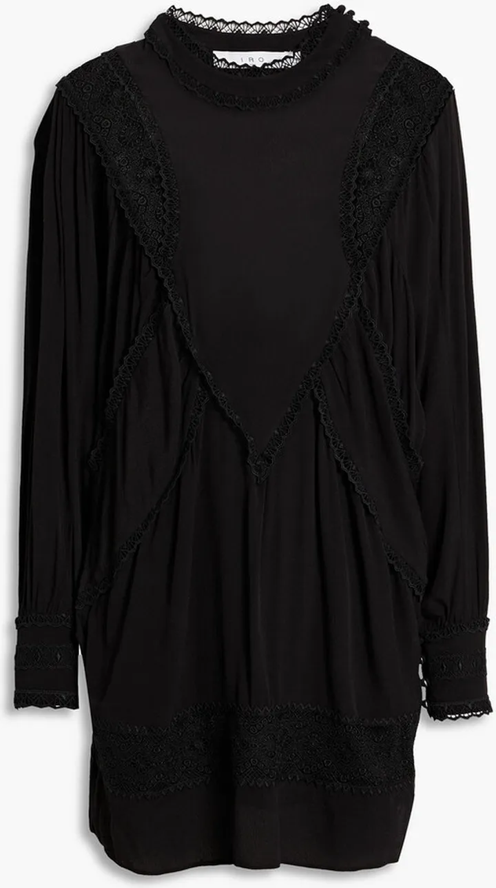Charsti guipure lace-paneled crepe mini dress