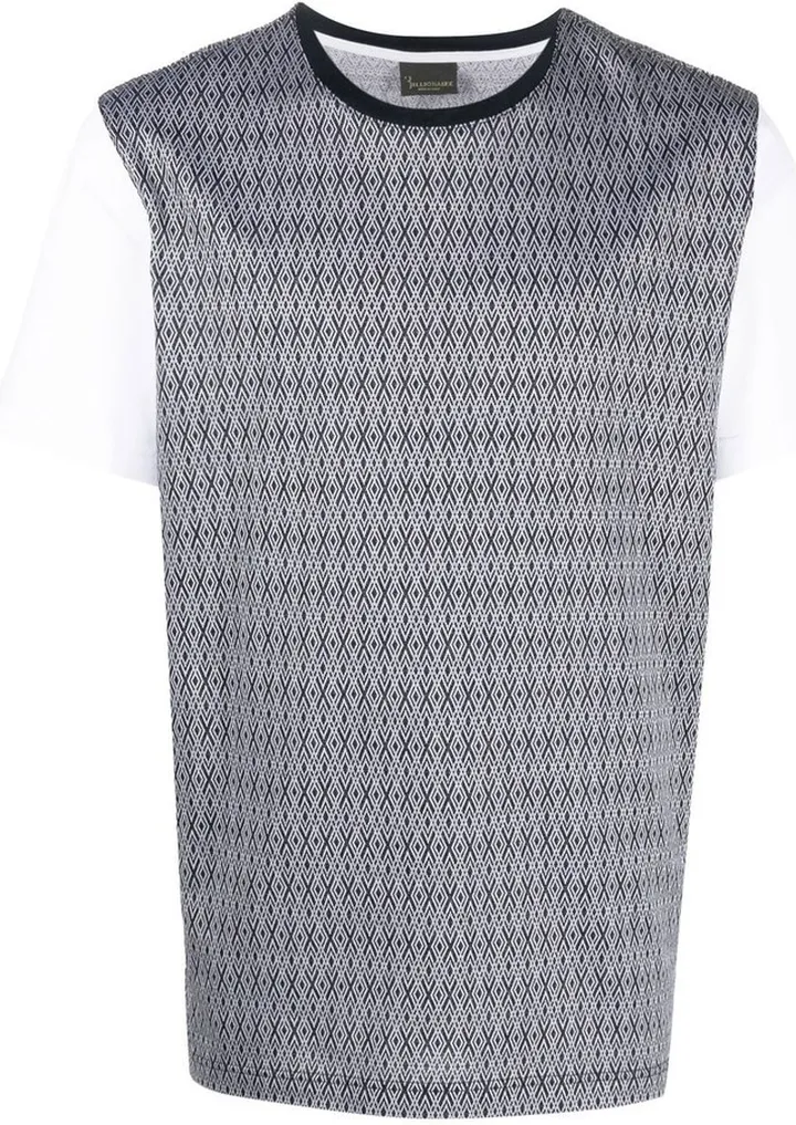 two-tone cotton T-shirt