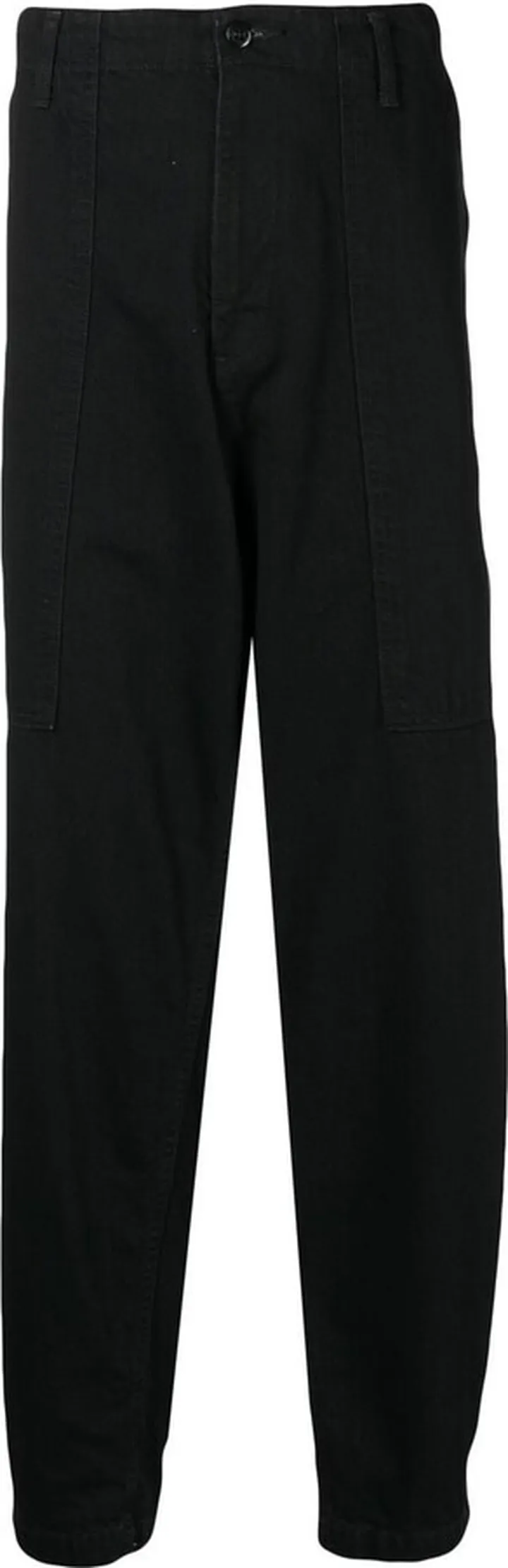 Mid-Rise Wide-Leg Cotton Trousers