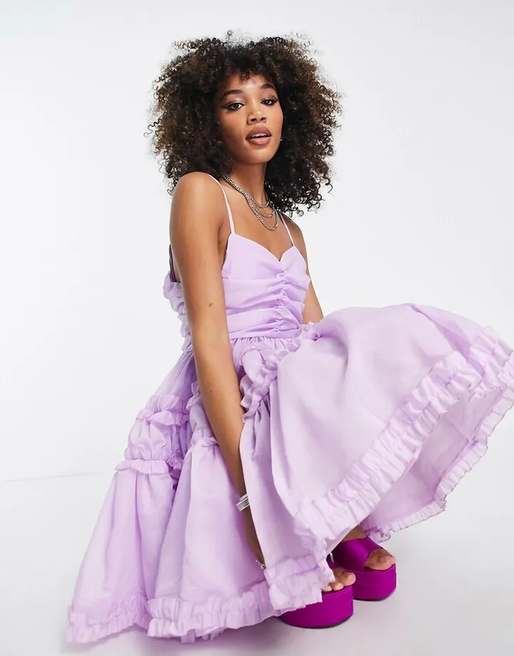 Dream Sister Jane organza cami mini dress in purple
