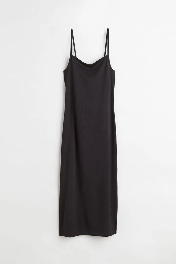 Open-backed ribbed jersey dress