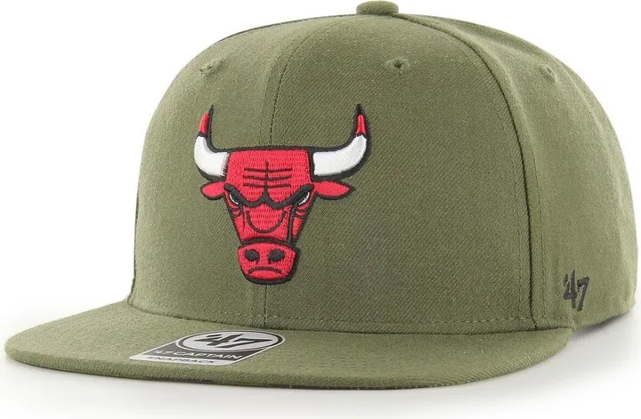 Men's '47 Brand Olive Chicago Bulls Ballpark Camo Captain Snapback Hat