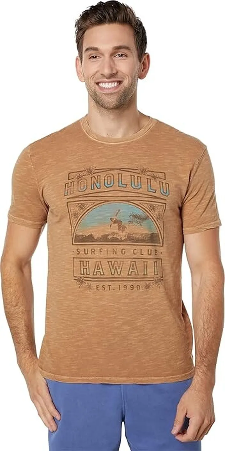 Lucky Brand Honolulu Surf Graphic Tee (Chipmunk) Men's Clothing