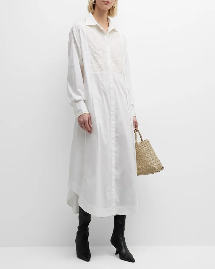 Bellport Embroidered Poplin Shirtdress